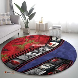 Personalised ANZAC Spirit 1915-2026 Filmstrip Tribute Round Carpet Lest We Forget 25 April LT9