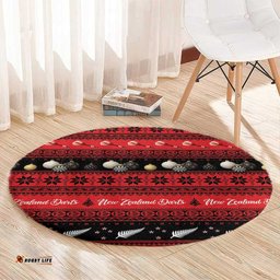 New Zealand Darts Christmas Round Carpet Merry Xmas Aotearoa Maori Red LT14