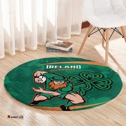 Ireland Rugby Sevens Round Carpet Go Champions Irish Shamrock LT14