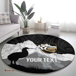 New Zealand South Island Football Custom Round Carpet Aoraki Mount Cook With Kiwi Maori Pattern LT14