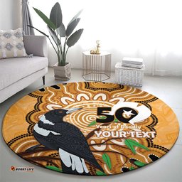 Personalised Australia Magpie NAIDOC Week 2026 Round Carpet 50 Years of Deadly Aboriginal Art LT14