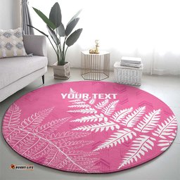 New Zealand Lawn Bowls Breast Cancer Personalized Round Carpet Wrap-Around Silver Fern LT7