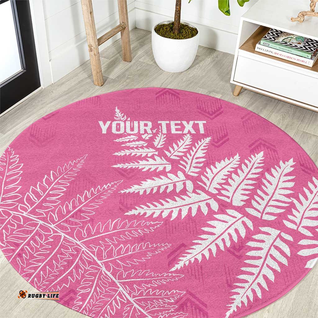 New Zealand Lawn Bowls Breast Cancer Personalized Round Carpet Wrap-Around Silver Fern LT7