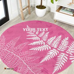 New Zealand Lawn Bowls Breast Cancer Personalized Round Carpet Wrap-Around Silver Fern LT7