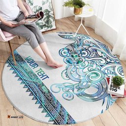 Kahui Whetu Paua shell Kowhaiwhai Taniko Personalised Round Carpet Taniwha Maori Tribal Style LT9