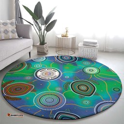 NAIDOC 50 Years of Deadly Round Carpet Sea Turtle Aboriginal Dot Art LT19