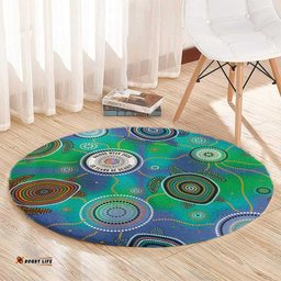 NAIDOC 50 Years of Deadly Round Carpet Sea Turtle Aboriginal Dot Art LT19