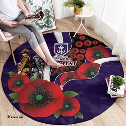 Fremantle Dockers ANZAC Personalised Round Carpet Lest We Forget Poppy Camo LT9