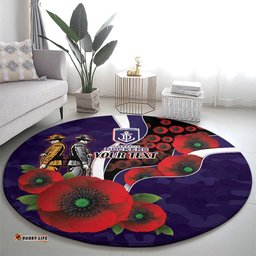 Fremantle Dockers ANZAC Personalised Round Carpet Lest We Forget Poppy Camo LT9