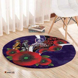 Fremantle Dockers ANZAC Personalised Round Carpet Lest We Forget Poppy Camo LT9