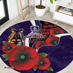 Fremantle Dockers ANZAC Personalised Round Carpet Lest We Forget Poppy Camo LT9