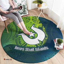 Torres Strait Islands Round Carpet Vibrant Polynesian Tribal Pattern Art TS04
