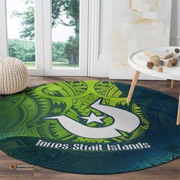 Torres Strait Islands Round Carpet Vibrant Polynesian Tribal Pattern Art TS04