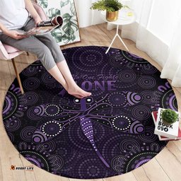 Purple Dragonfly Aboriginal of Hope Round Carpet Australian Epilepsy Awareness LT9