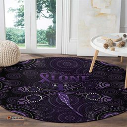 Purple Dragonfly Aboriginal of Hope Round Carpet Australian Epilepsy Awareness LT9