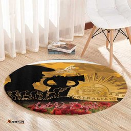 Wallabies ANZAC Day Round Carpet Last Post Poppy Lest We Forget LT14