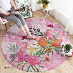 Sweet Pink Cockatoos Aussie Santa Round Carpet Australia Christmas Vibes LT9