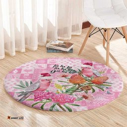 Sweet Pink Cockatoos Aussie Santa Round Carpet Australia Christmas Vibes LT9