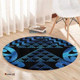 Taniko Motifs Matariki New Zealand Round Carpet NZ Niho Taniwha Poutama LT14