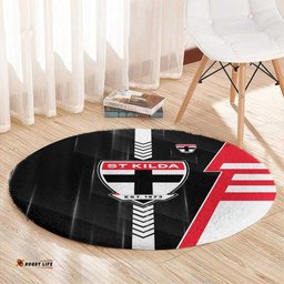 St Kilda Saints Round Carpet Modern Geometric Sports Graphic Style TS04