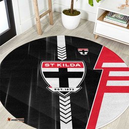 St Kilda Saints Round Carpet Modern Geometric Sports Graphic Style TS04