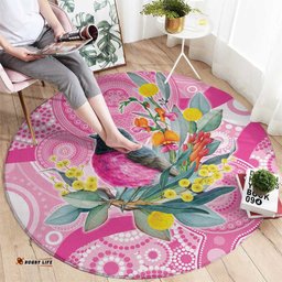 Pink Robin Aboriginal Inspired Round Carpet LT9