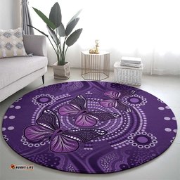 Purple Butterfly Spirit Round Carpet Australian Epilepsy Awareness LT9