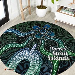 Torres Strait Islands Round Carpet Indigenous Australian Marine Tribal Dot Art TS04