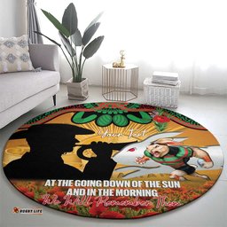 Personalised Rabbitohs Rugby ANZAC Day Round Carpet Last Post Poppy We Will Remember Them LT14