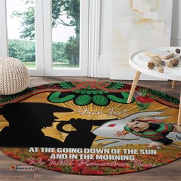 Personalised Rabbitohs Rugby ANZAC Day Round Carpet Last Post Poppy We Will Remember Them LT14