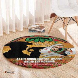 Personalised Rabbitohs Rugby ANZAC Day Round Carpet Last Post Poppy We Will Remember Them LT14