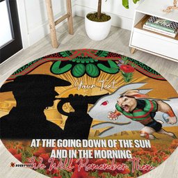 Personalised Rabbitohs Rugby ANZAC Day Round Carpet Last Post Poppy We Will Remember Them LT14