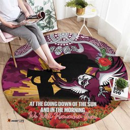 Personalised Sea Eagles Rugby ANZAC Day Round Carpet Last Post Poppy We Will Remember Them LT14