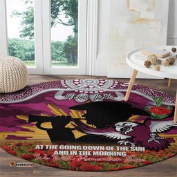 Personalised Sea Eagles Rugby ANZAC Day Round Carpet Last Post Poppy We Will Remember Them LT14