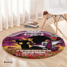 Personalised Sea Eagles Rugby ANZAC Day Round Carpet Last Post Poppy We Will Remember Them LT14