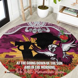 Personalised Sea Eagles Rugby ANZAC Day Round Carpet Last Post Poppy We Will Remember Them LT14