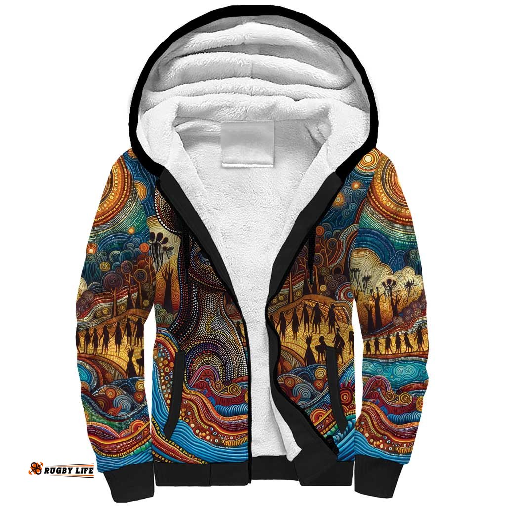 Aboriginal Dreamtime Stories Land Sherpa Hoodie LT9