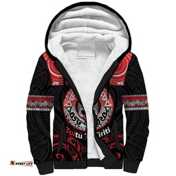 Aotearoa Toitu Te Tiriti Sherpa Hoodie Haka Tiki Honour The Treaty LT14