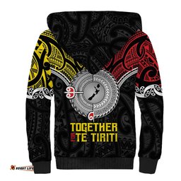 Aotearoa and Niue Mo Te Tiriti Sherpa Hoodie New Zealand Honour The Treaty Ake!Ake!Ake! LT9