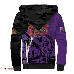 Australia ANZAC Day Sherpa Hoodie Animals of War - Lest We Forget LT7