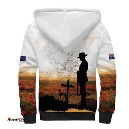 Australia And New Zealand ANZAC Day Sherpa Hoodie Battle Of Beersheba LT05