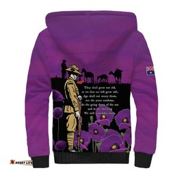 ANZAC Soldier and War Animals Sherpa Hoodie We Will Remember Them LT15