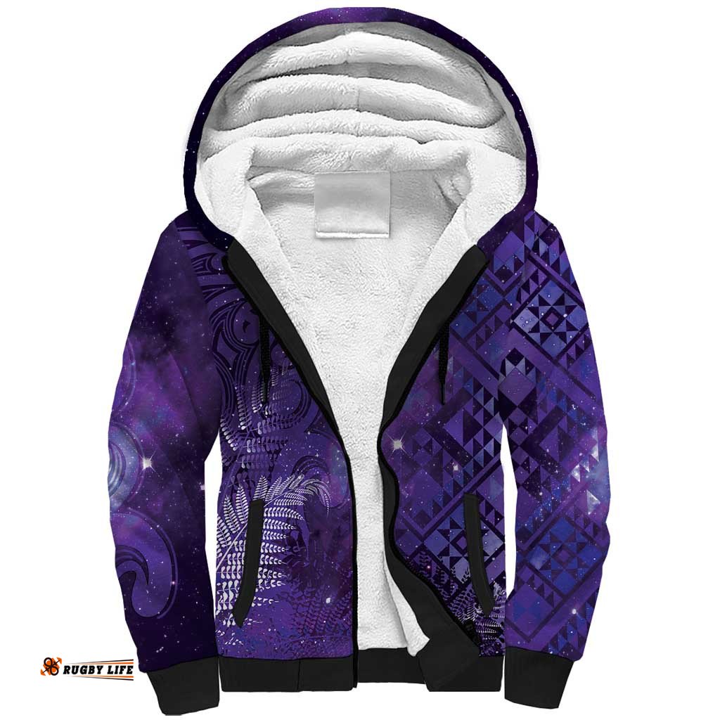 Aotearoa Taniko Matariki Sherpa Hoodie Cosmic Violet LT7