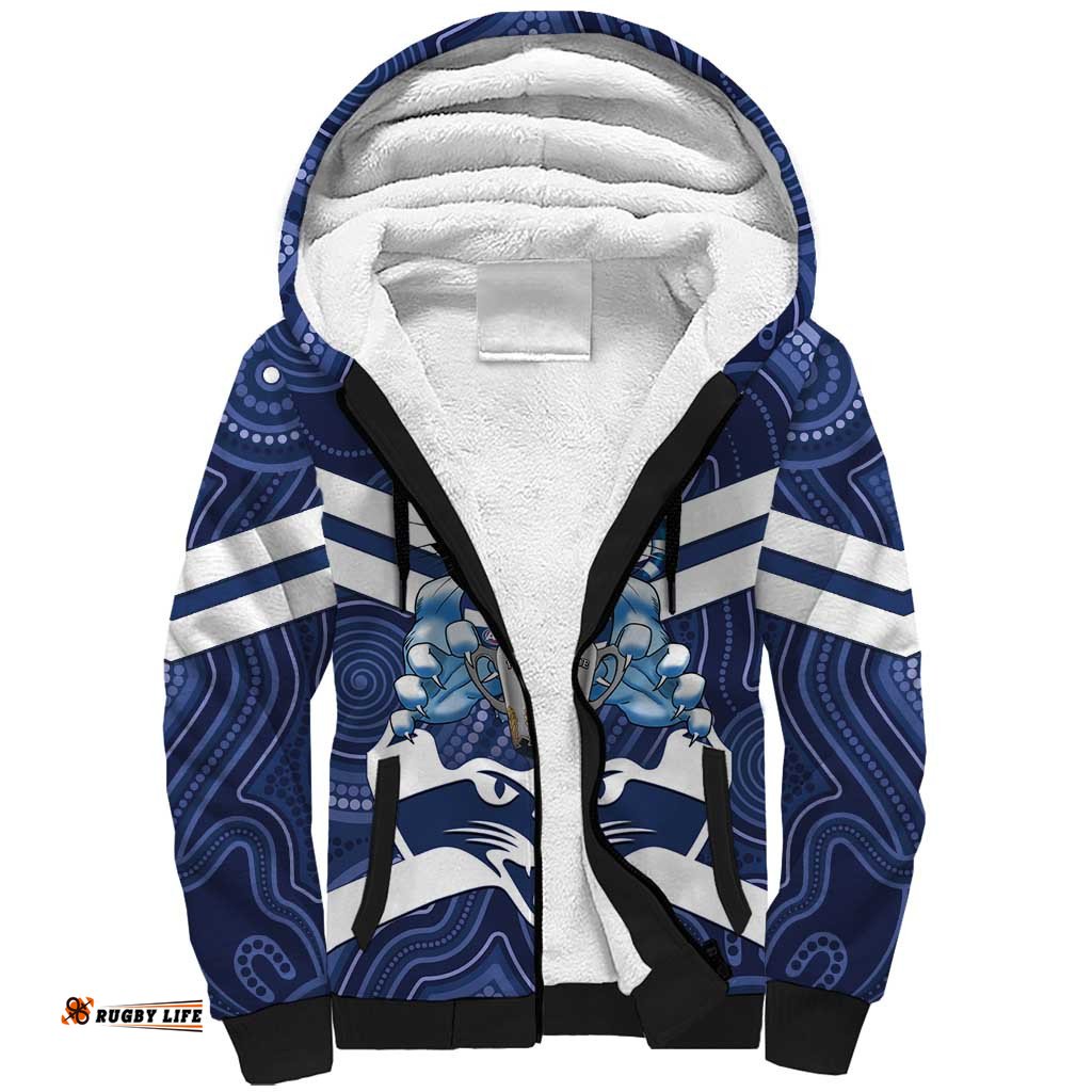 AFL Cats Football Personalised Sherpa Hoodie Final Geelong Premiers Trophy Aboriginal LT14