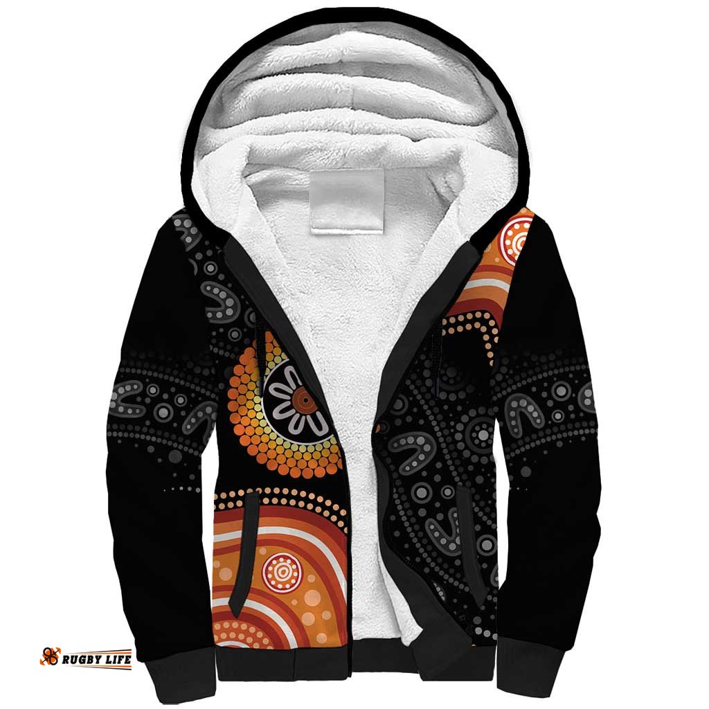 Australia Aboriginal Art Sherpa Hoodie Indigenous Proud LT14