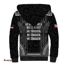 Aotearoa Toitu Te Tiriti Sherpa Hoodie No Kiwi Without Iwi LT05