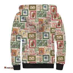 Aussie Birds Christmas La La Land Sherpa Hoodie Beige Vintage Stamp Edition LT9