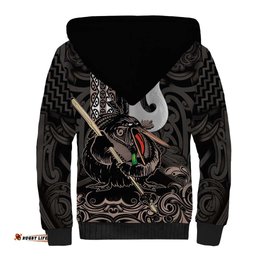 Aotearoa Hei Matau Sherpa Hoodie Haka Kiwi Mix Maori Mangopare LT14