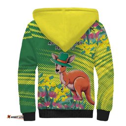 Aussie and Bloody Proud of It Sherpa Hoodie Happy Australia Day LT9