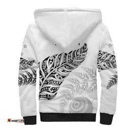 Aotearoa Personalized Lawn Bowls Maori Sherpa Hoodie New Zealand White Tribal Silver Fern LT7